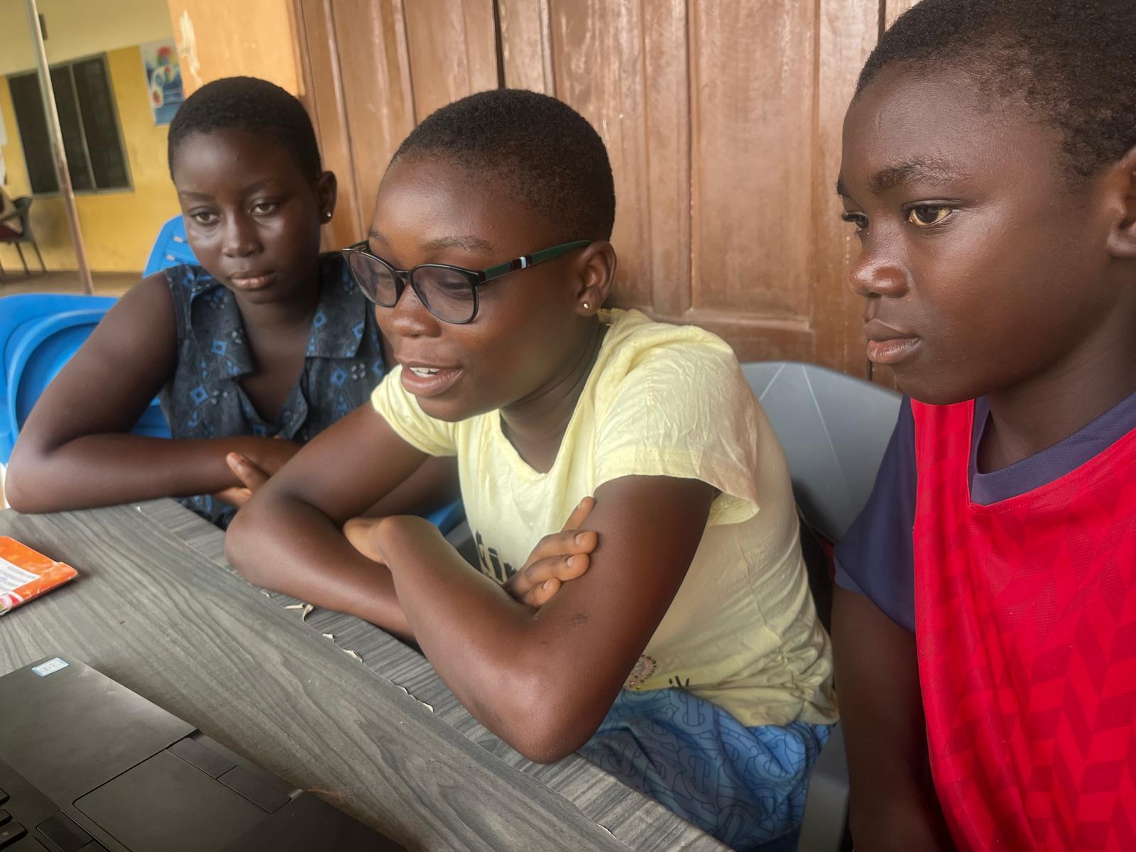 Students at the Adaklu Kodzobi community pilot
